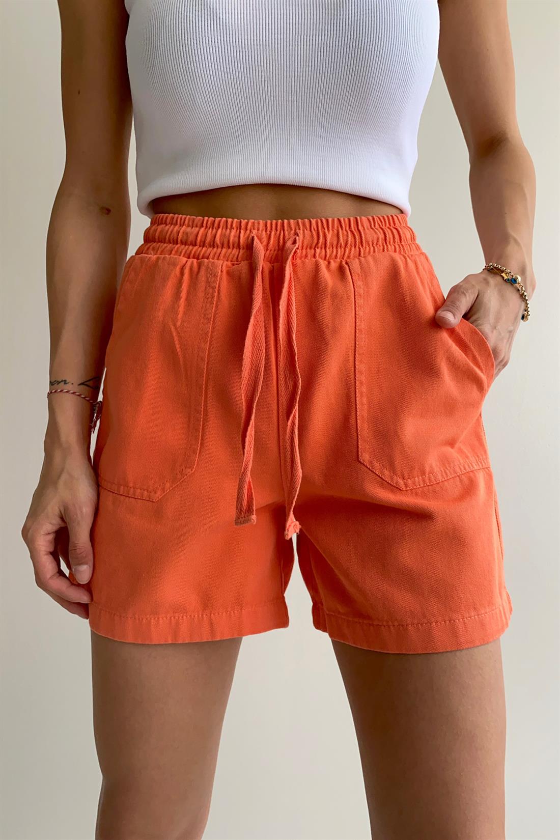 Beli Lastikli Şort ORANCE