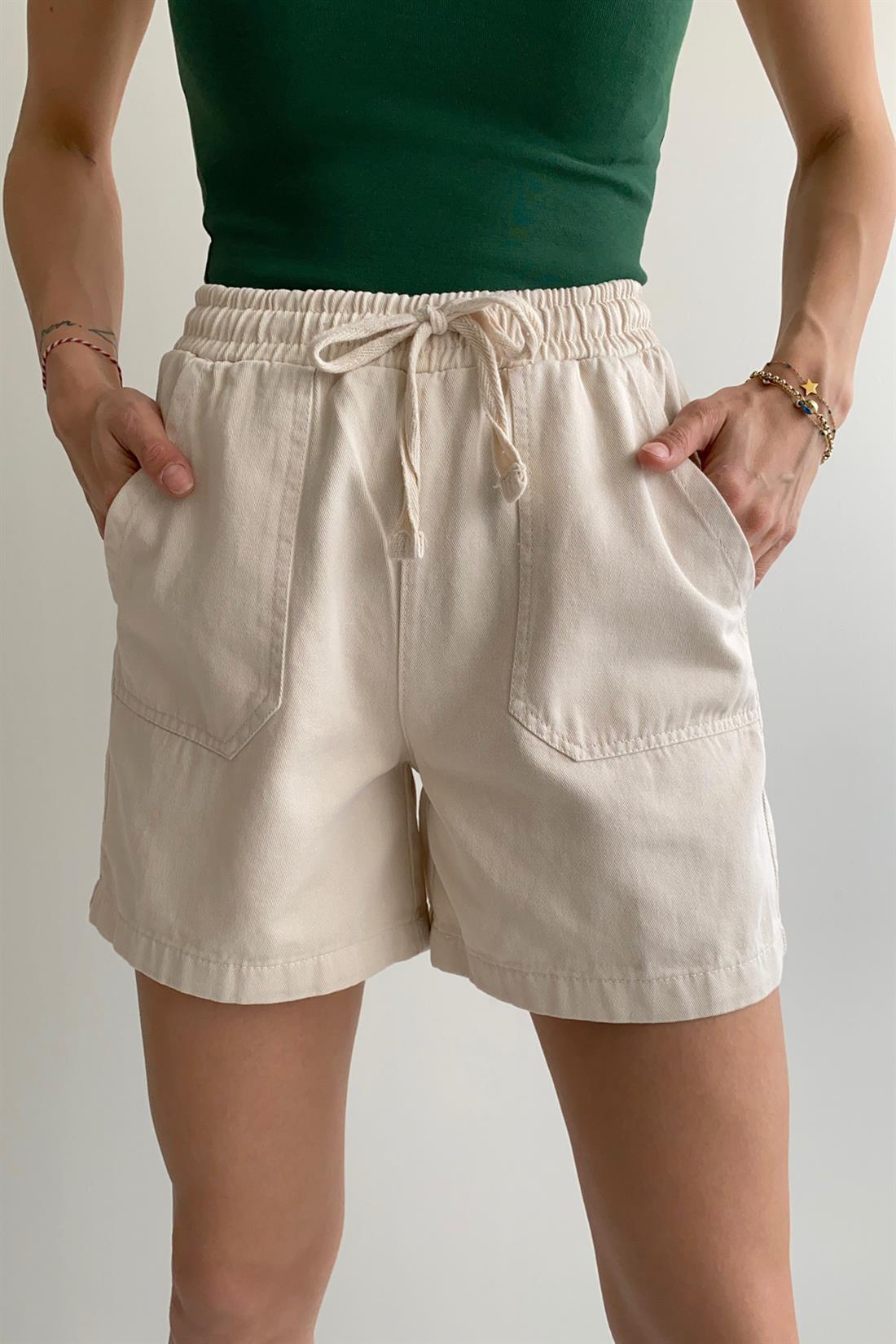 Beli Lastikli Şort TAŞ