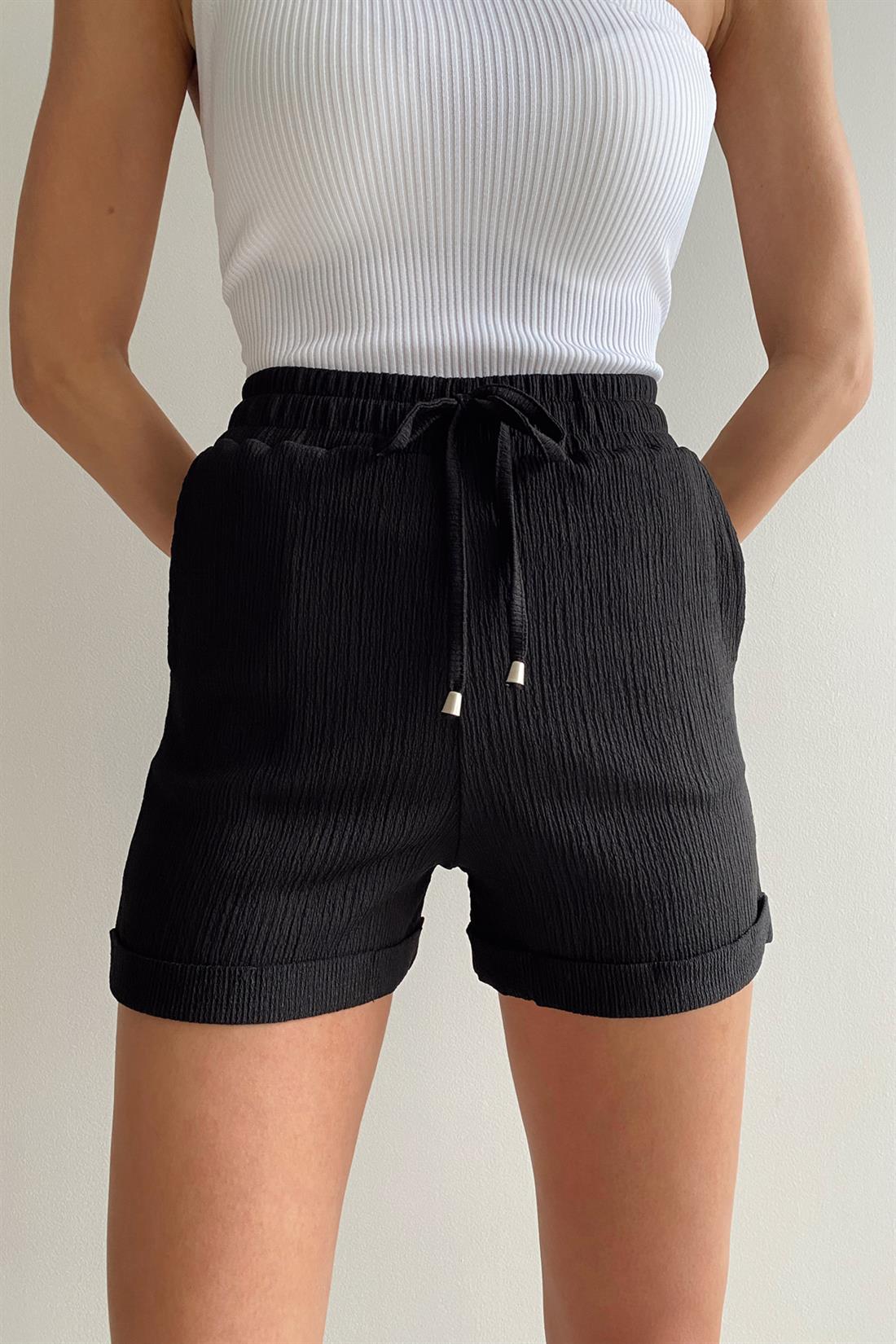 Bürümcük Şort SİYAH