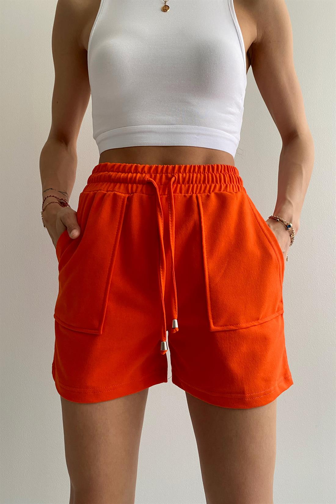 İki İplik Şort TURUNCU