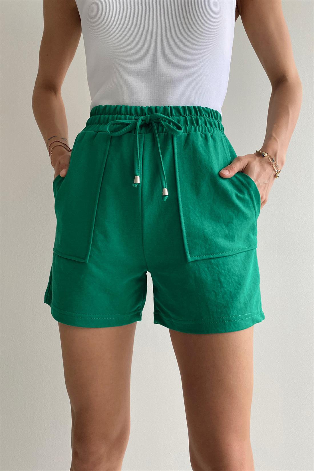 İki İplik Şort YEŞİL