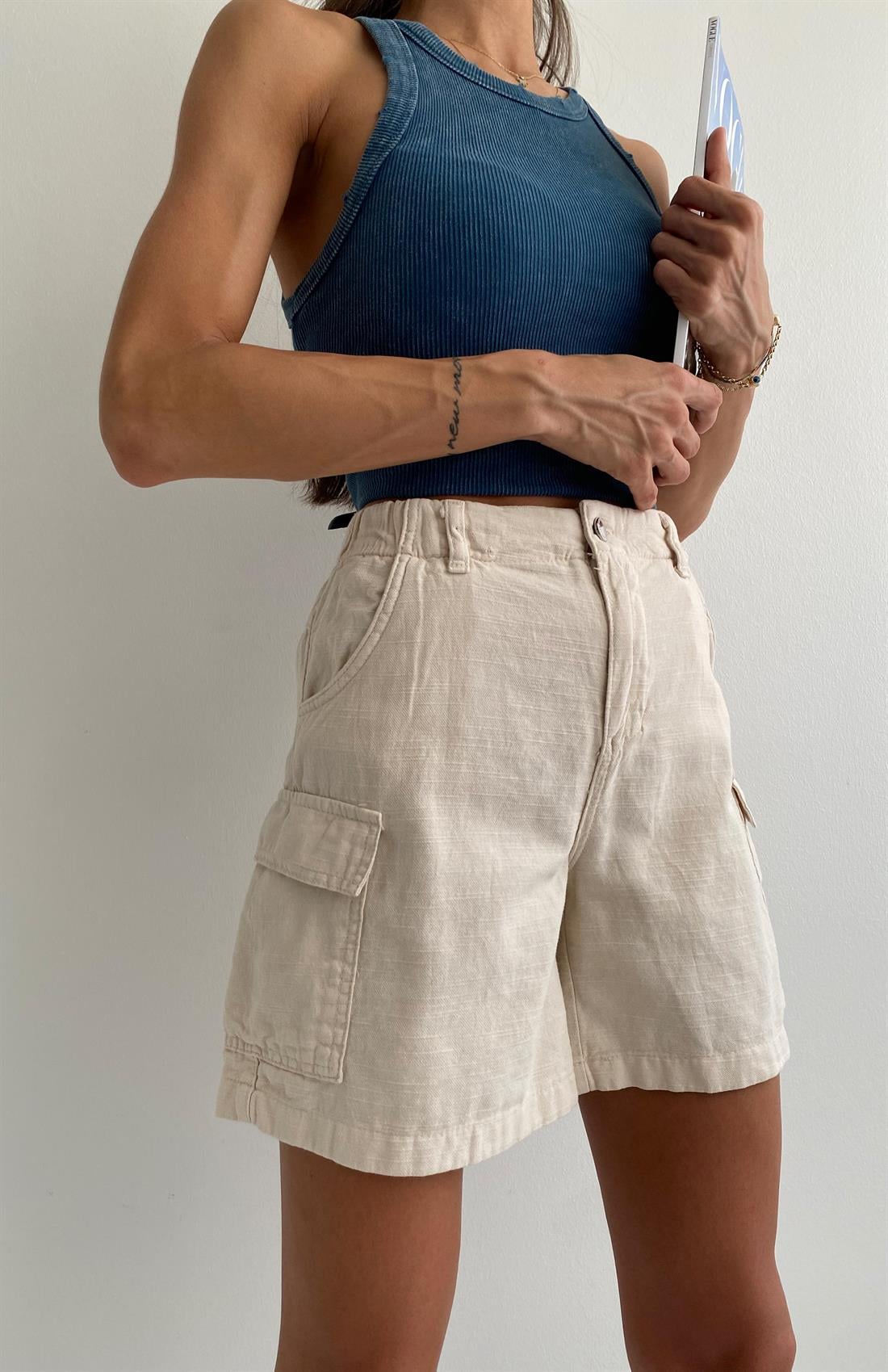 Kargo Cepli Şort TAŞ