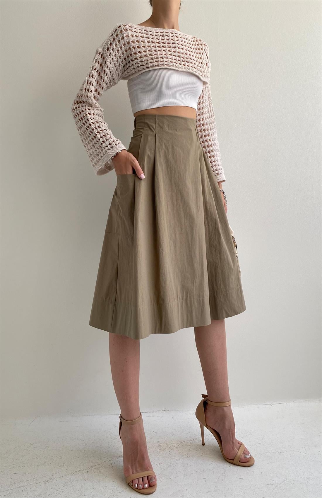 Uzun Bermuda Şort YEŞİL