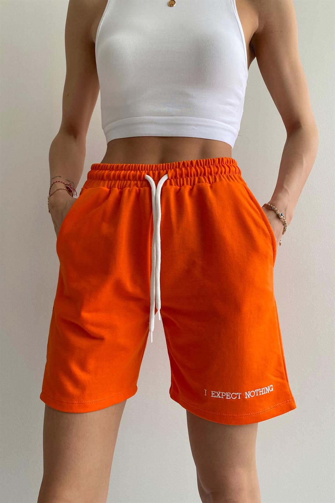 Yazılı Şort ORANCE