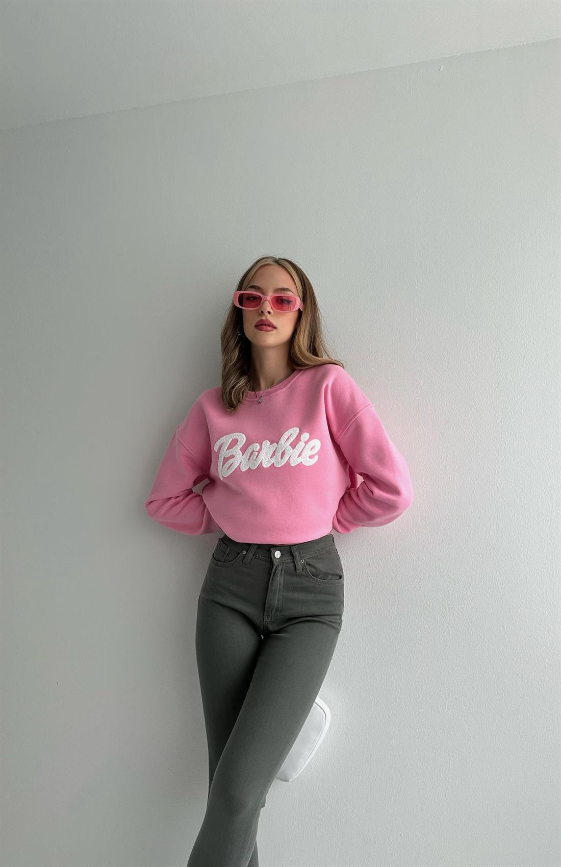 Barbie Baskılı Sweatshırt PEMBE