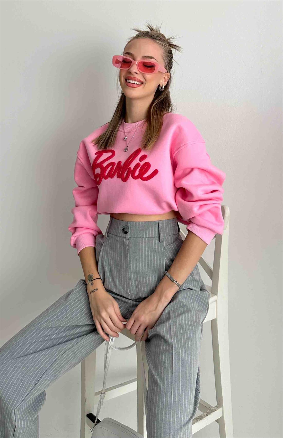 Barbıe Baskılı Sweatshırt PEMBE