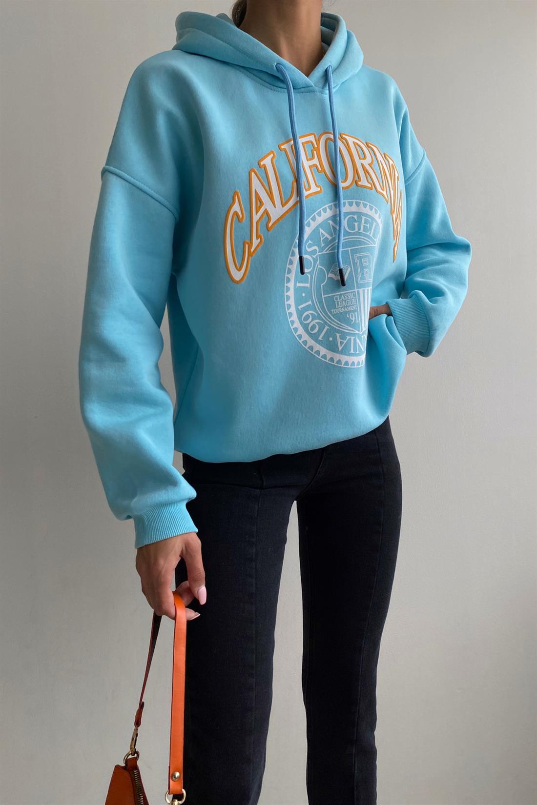 California BASKILI SWEATSHIRT TURKUAZ
