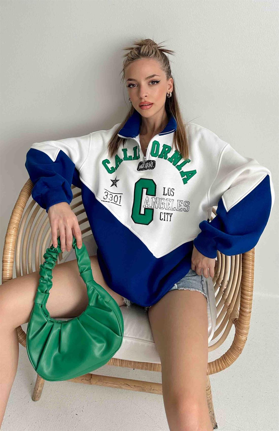 California Nakişlı Sweatshırt EKRU