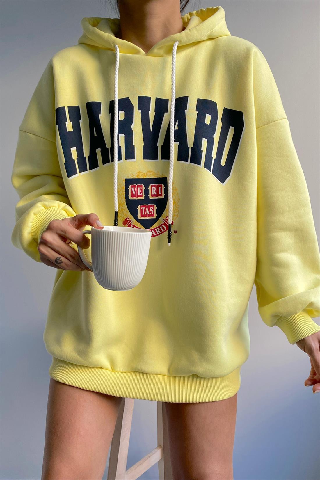 Harward Baskılı Sweatshırt SARI
