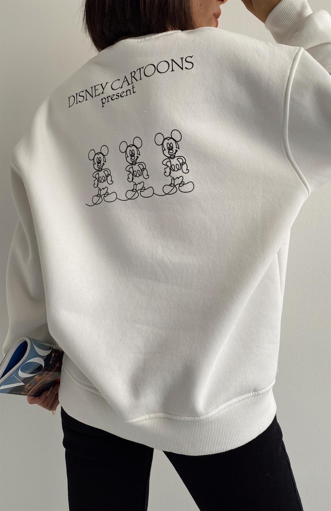 Karakter Baskılı Sweatshırt EKRU