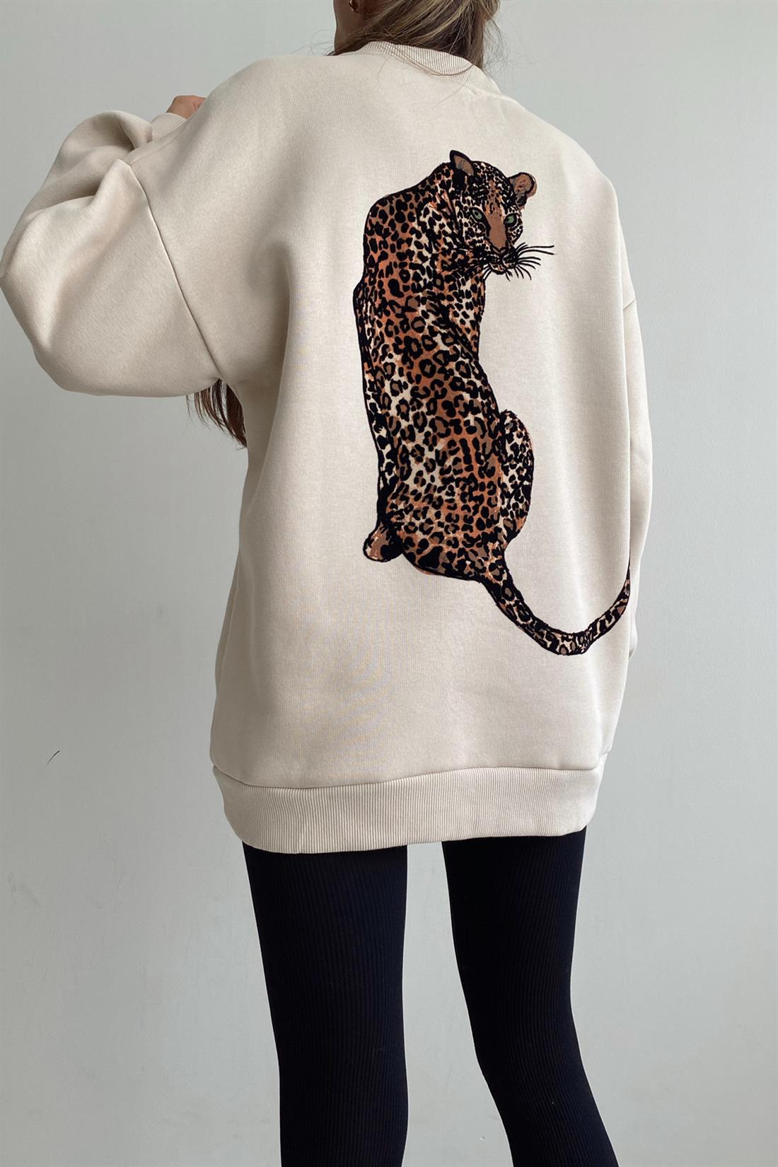 Leopar Desenli Sweatshırt A.BEJ