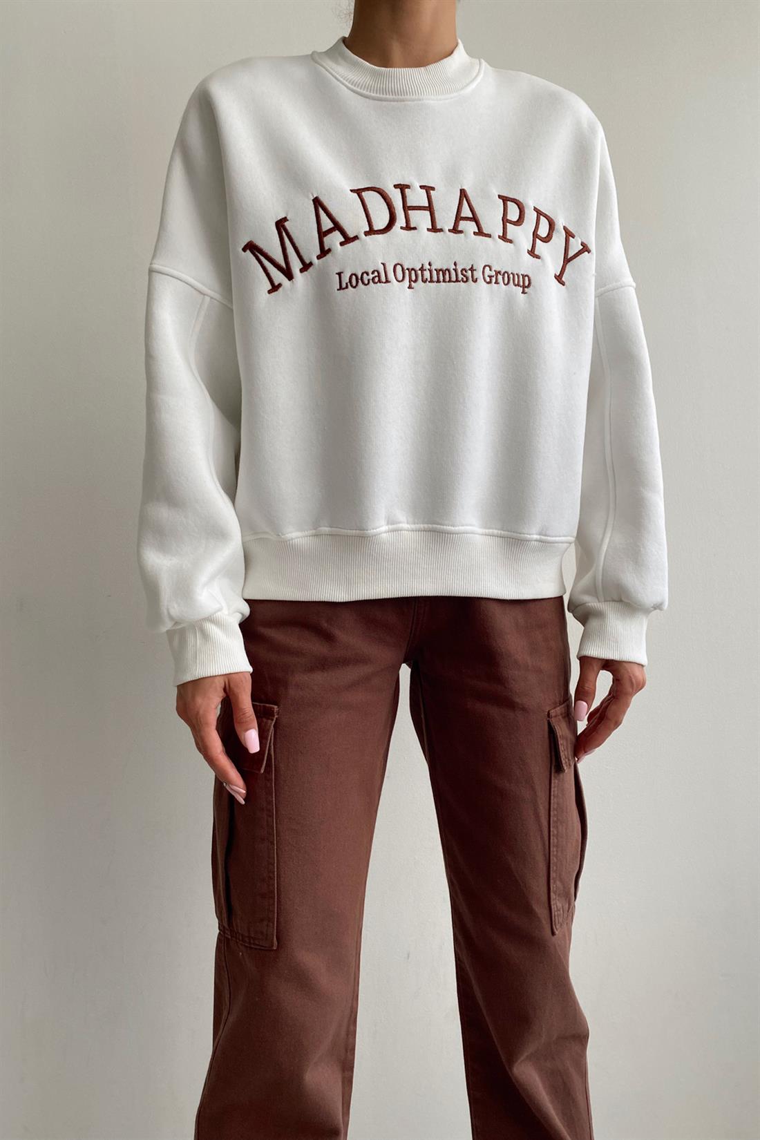Madhappy Nakişlı Sweatshırt EKRU
