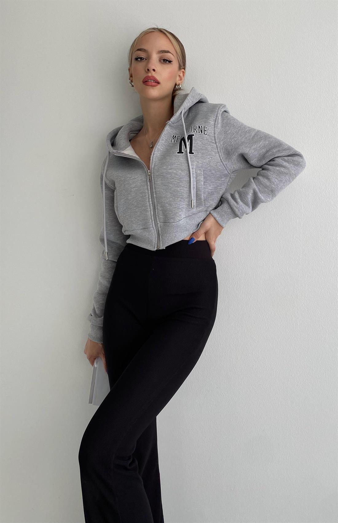 Melbourne Kapşonlu Sweatshırt GRİ