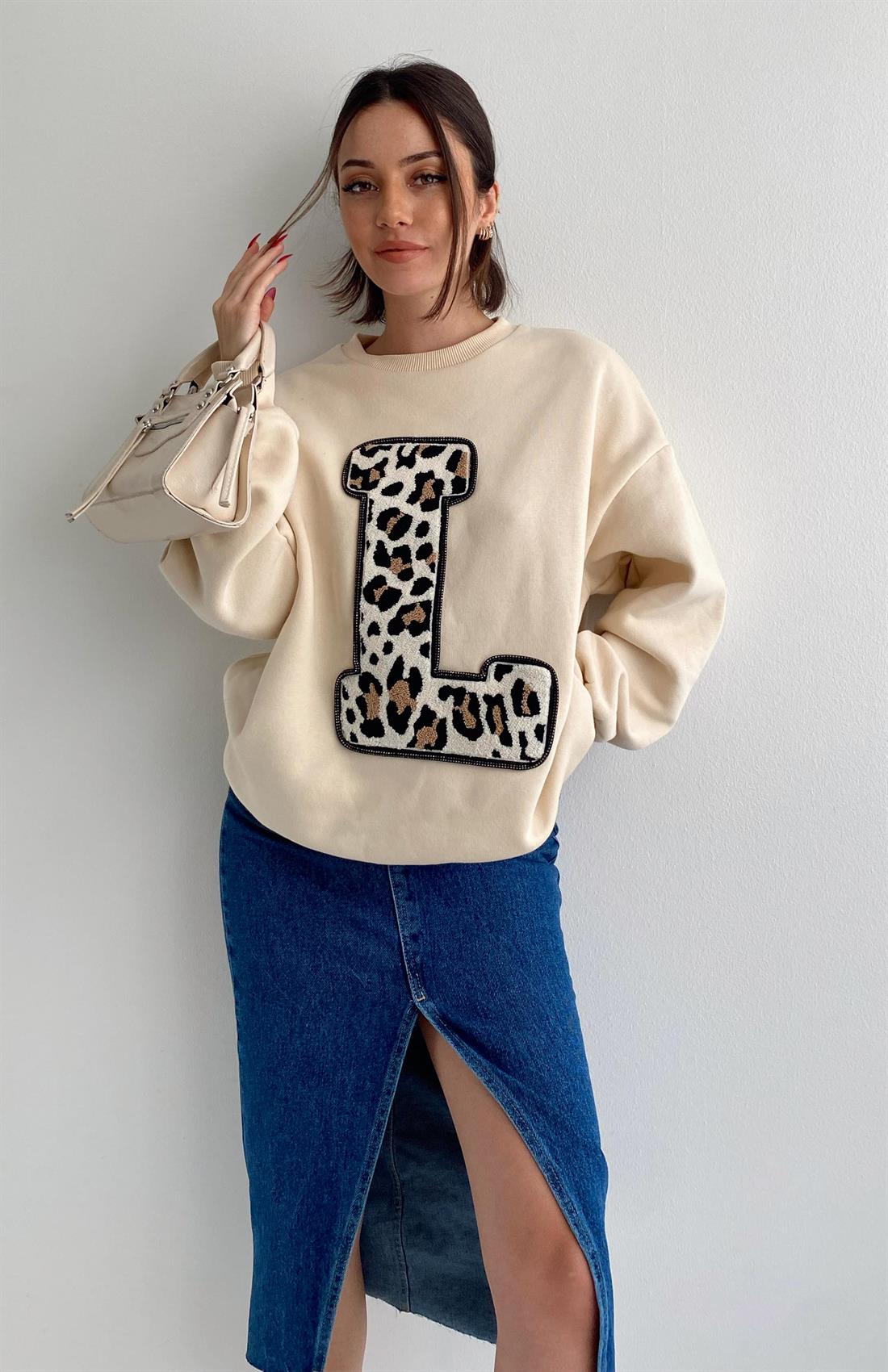Nakiş Detaylı Sweatshırt A.BEJ