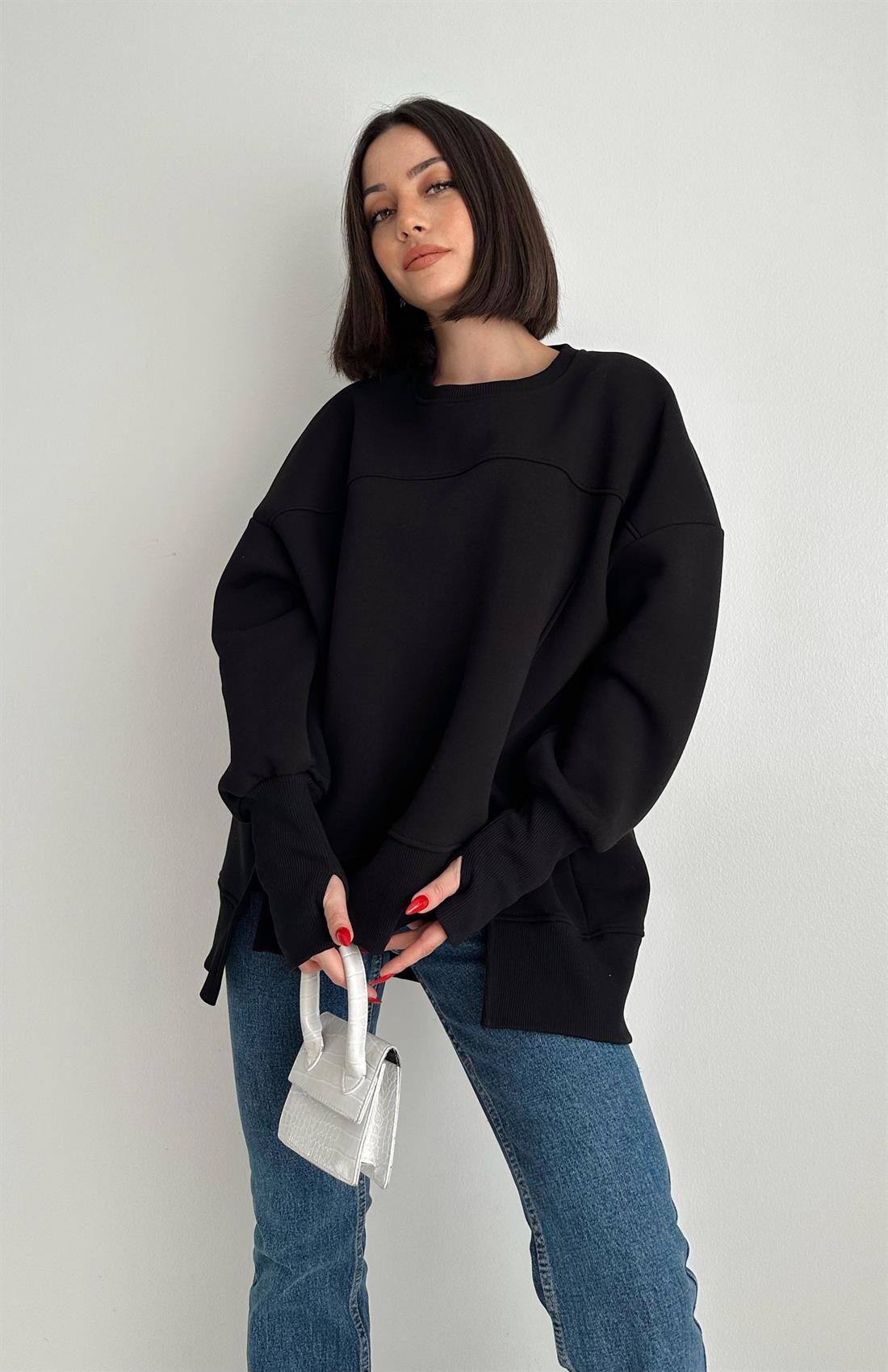 Oversize Sweatshırt SİYAH