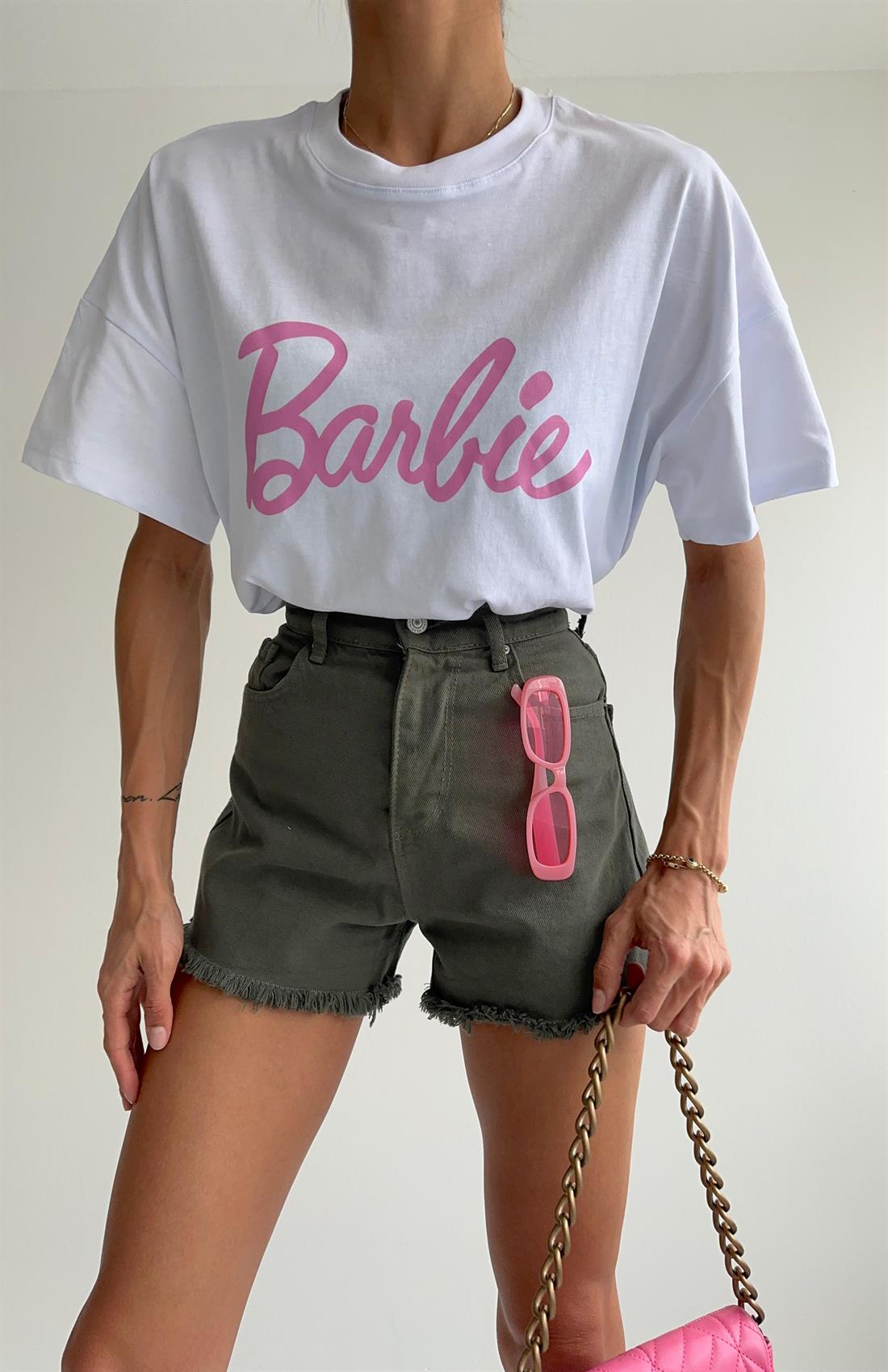 Barbie Baskılı Tshırt BEYAZ