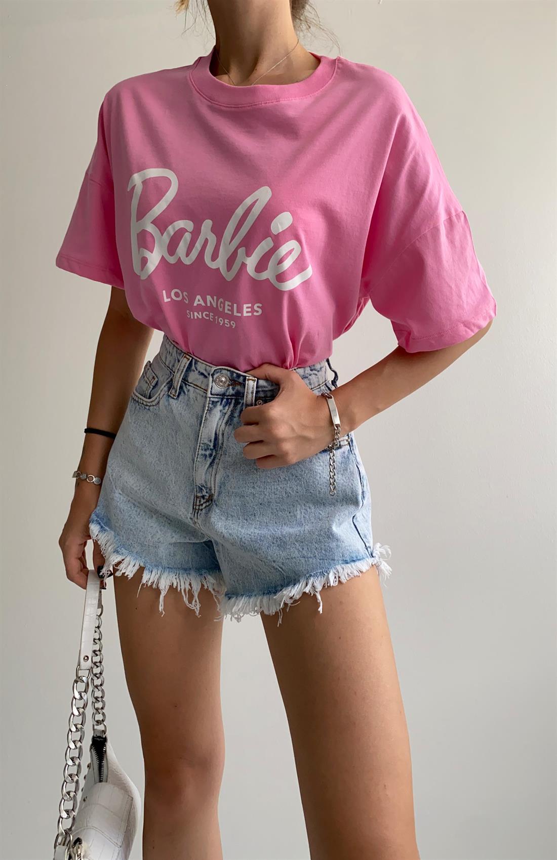 Barbie Baskılı Tshırt PEMBE