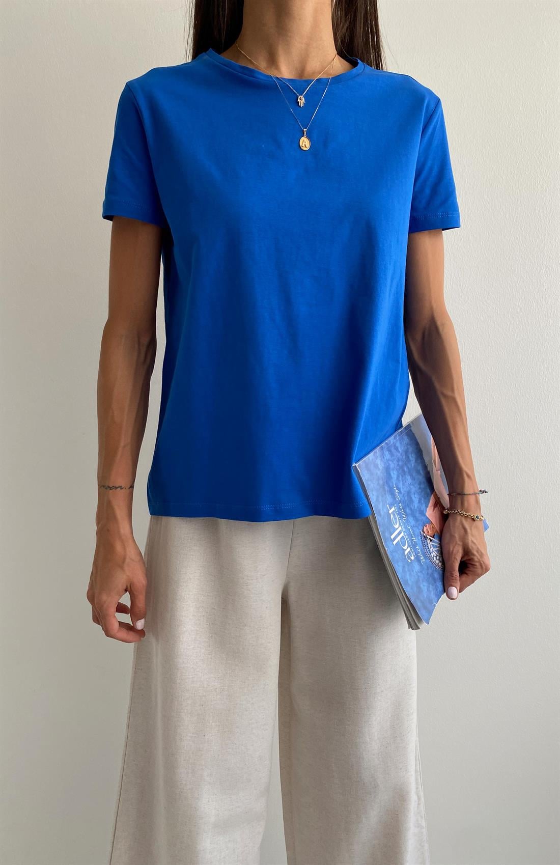 Bisiklet Yaka Basic Tshırt SAKS