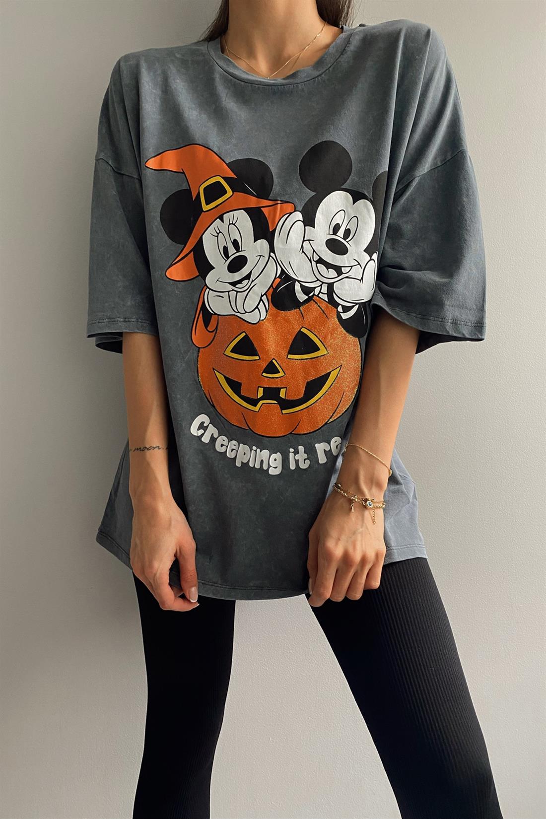 Mickey Baskılı Tshırt ANTRASİT