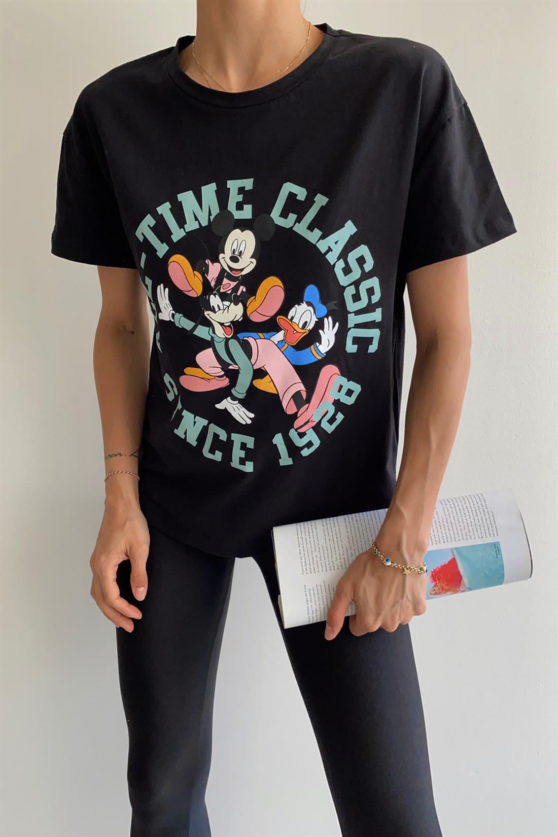 Mickey Baskılı Tshırt SİYAH