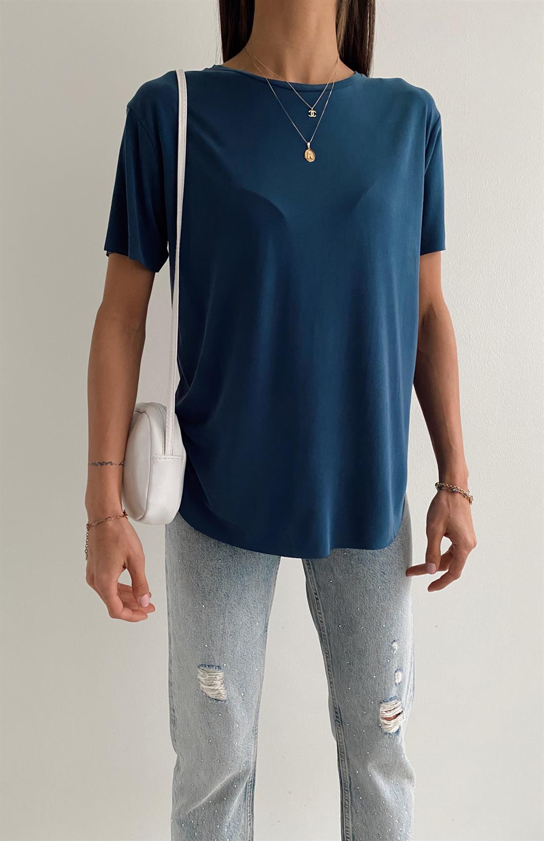 Modal Tshırt İNDİGO