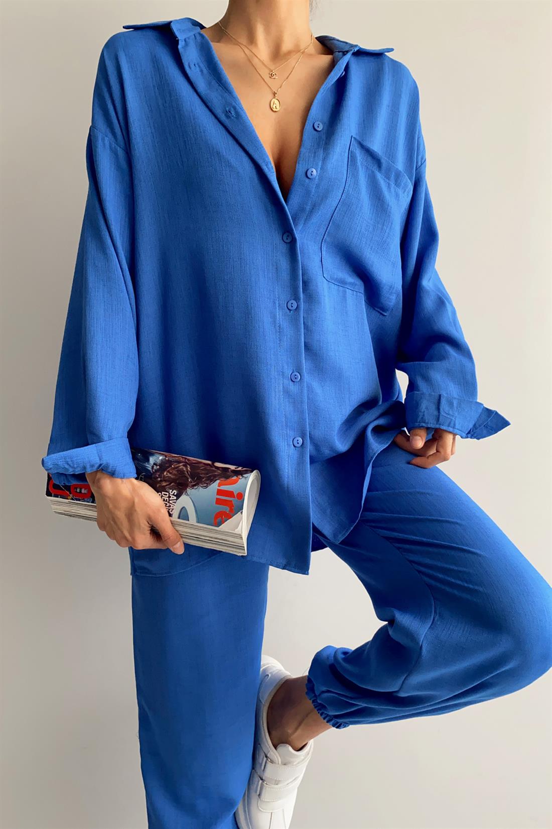 Keten Gömlekli Takım SAKS