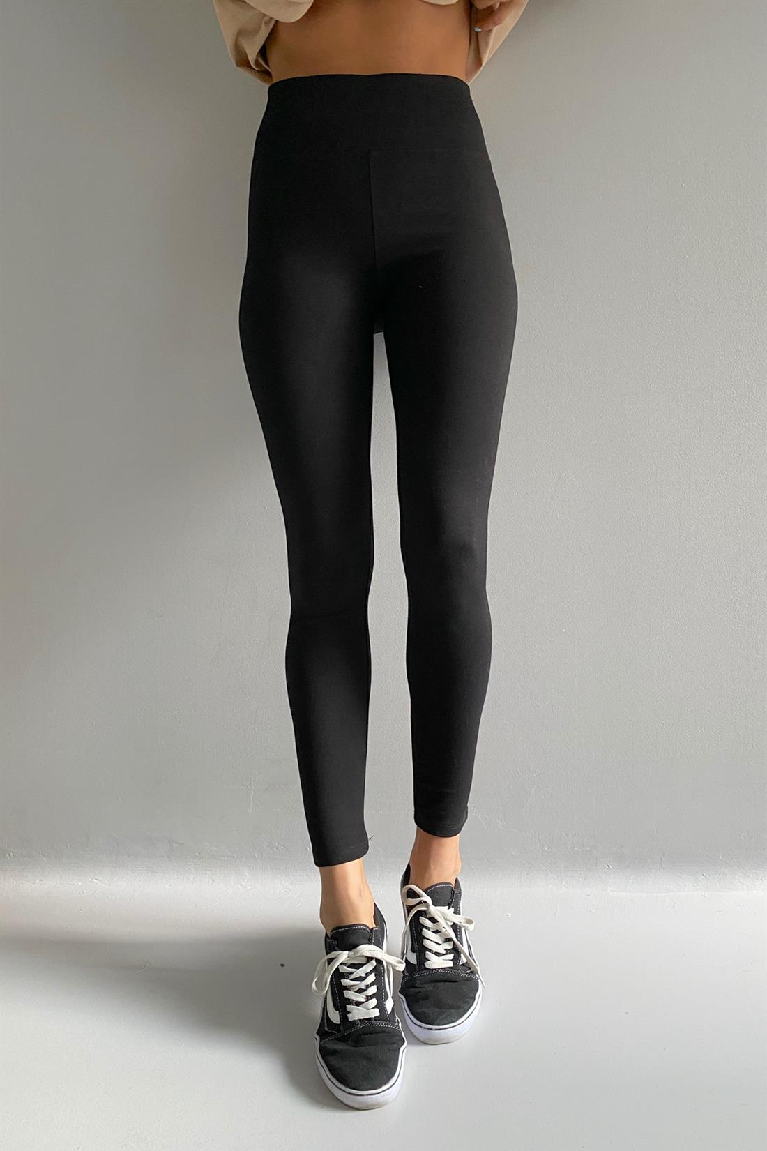 Kalın Kemerli Çelik Tayt SİYAH