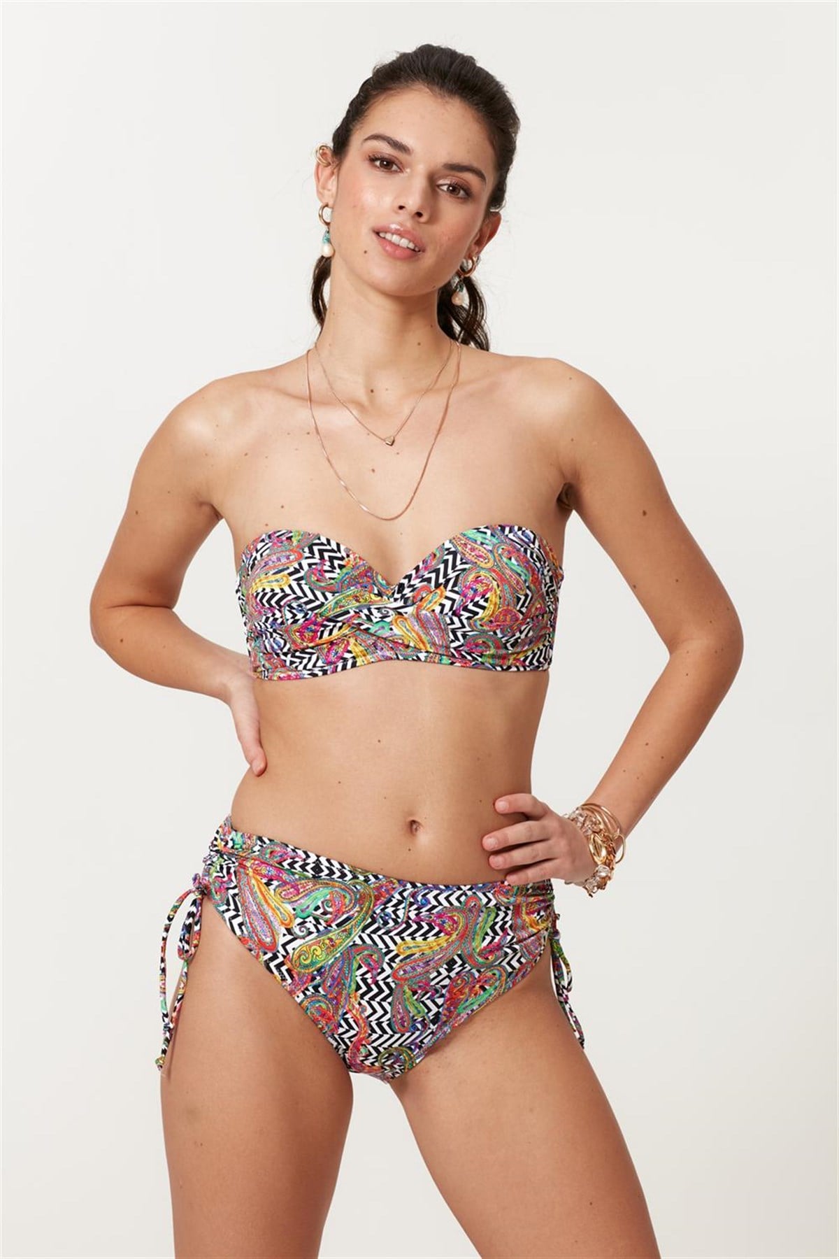 Pierre Cardin Straplez Toparlayıcı Kaplı Yüksek Bel Bikini Takım