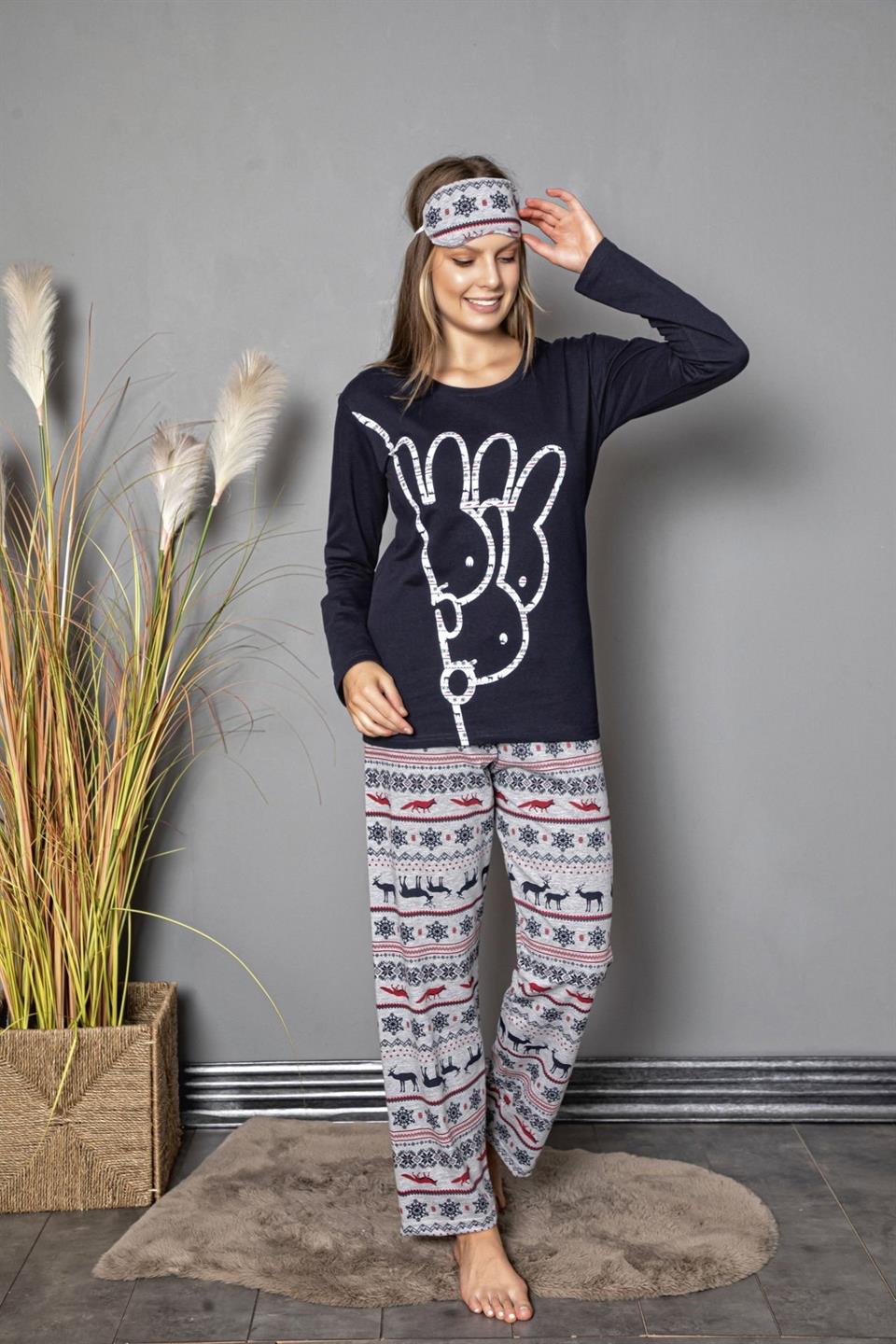Tekten 160 Kadın Uzun Kollu Pijama Takımı