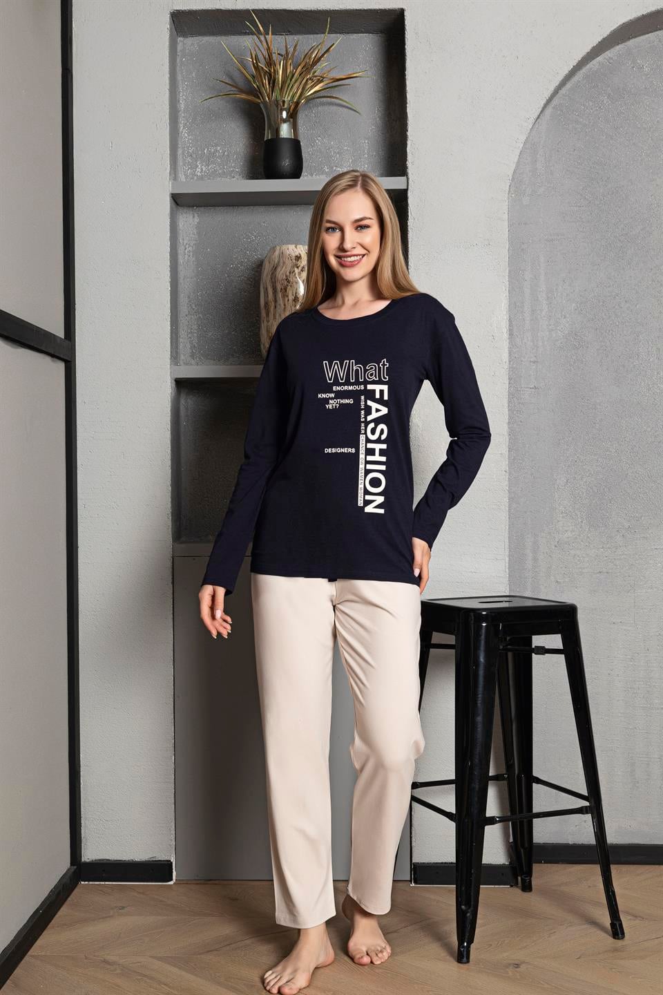 Tekten 3040 Kadın Uzun Kollu Pijama Takımı