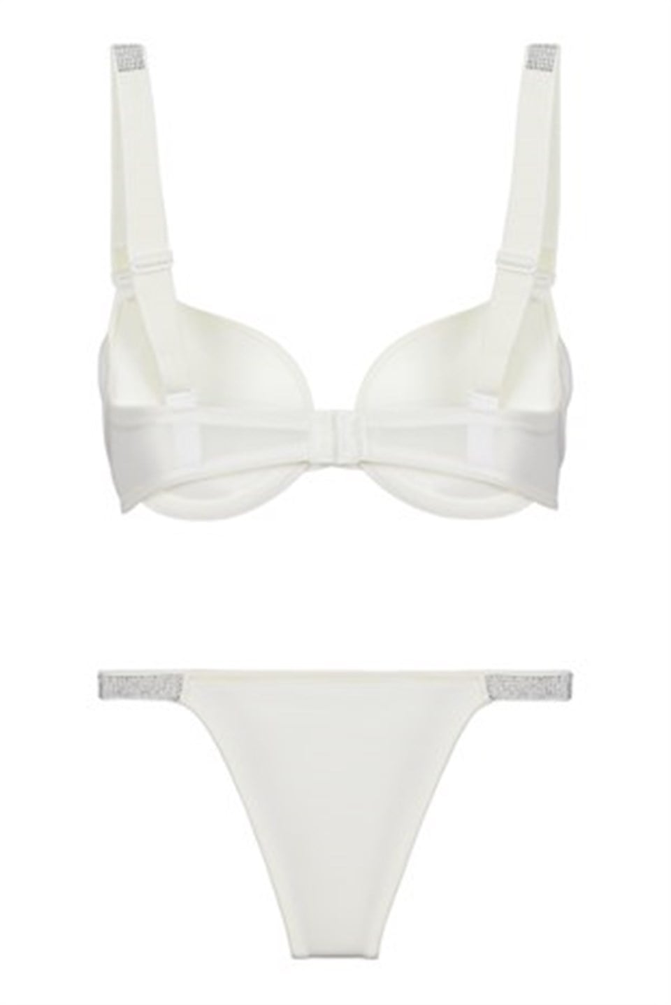 Cansoy Diva Double Push Up Ekru Taşlı Sütyen Takımı