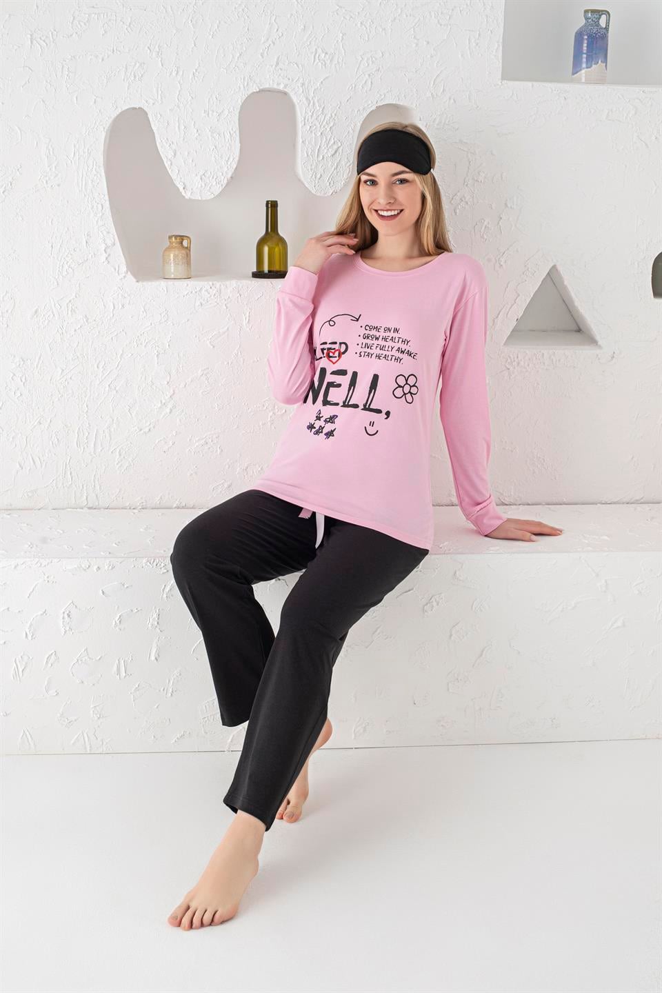 Tekten 1710 Kadın Uzun Kollu Pijama Takımı