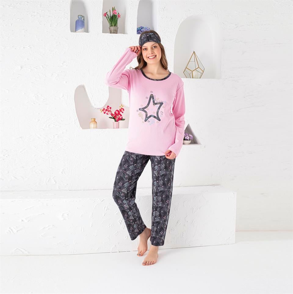 Tekten 1720 Kadın Uzun Kollu Pijama Takımı