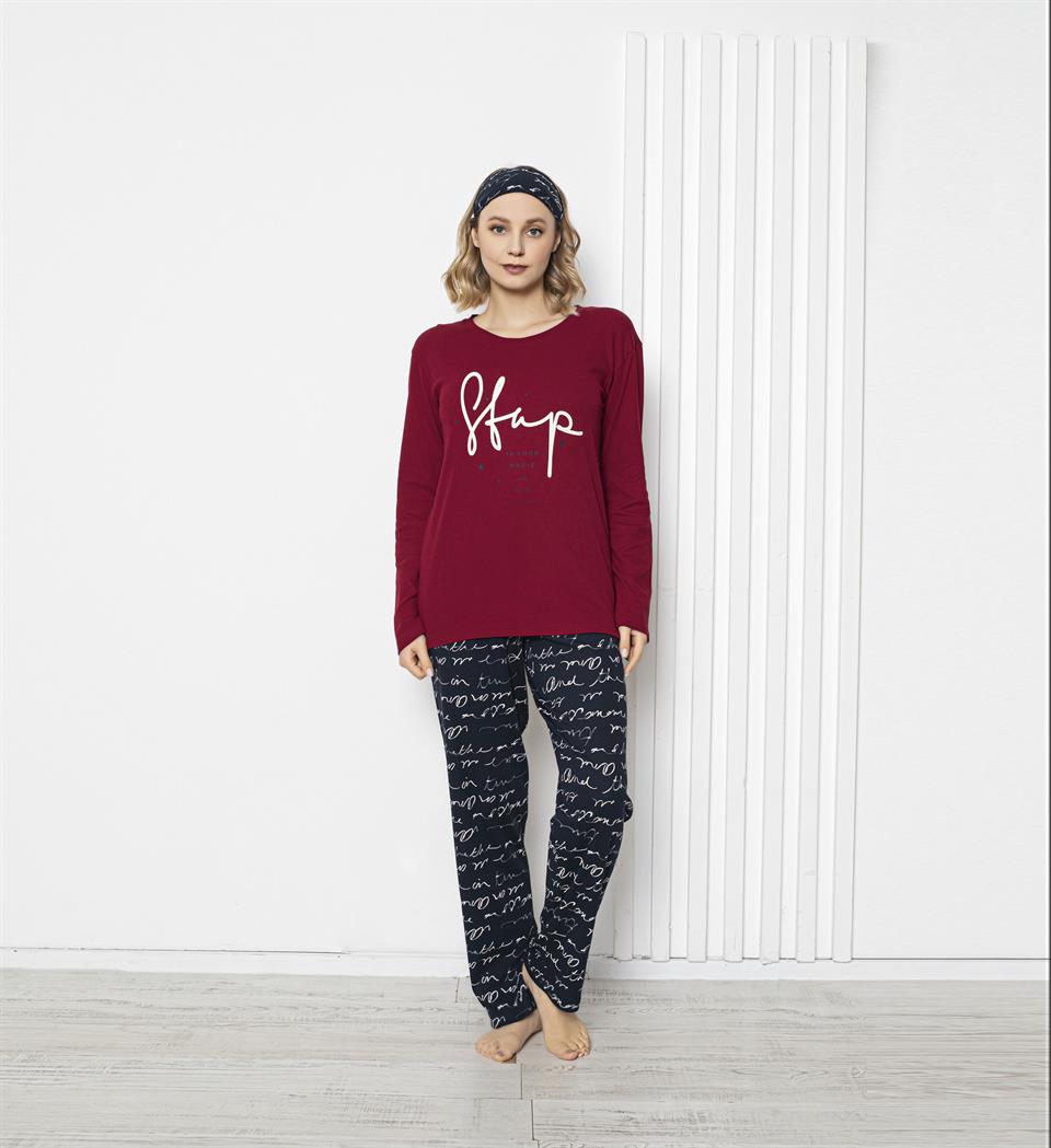 Tekten 1740 Kadın Uzun Kollu Pijama Takımı