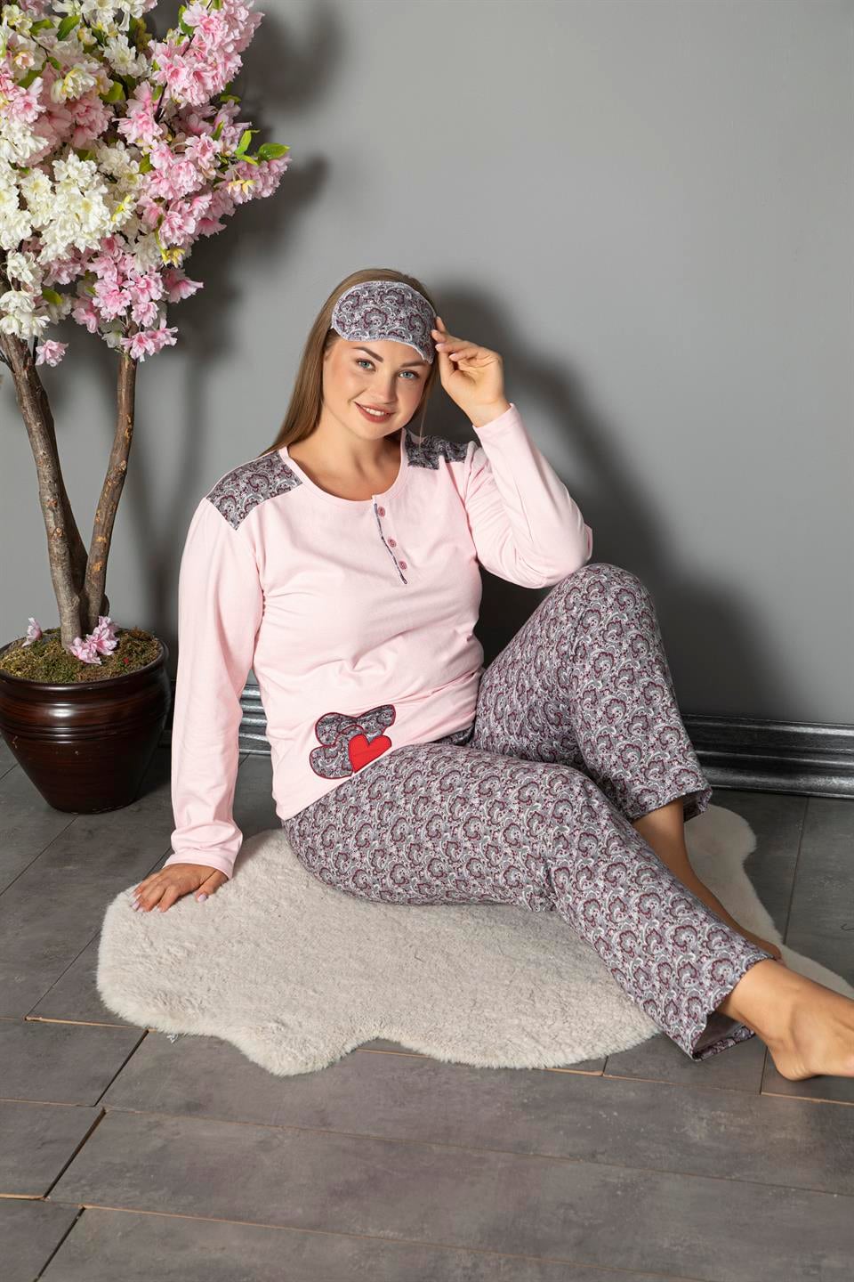Tekten 950 Kadın Uzun Kollu Pijama Takımı