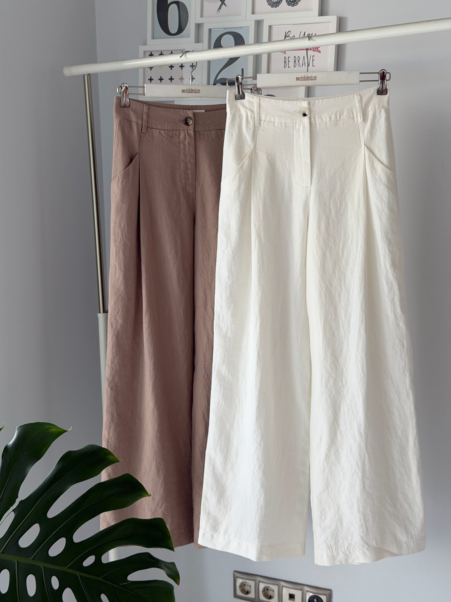 %100 KETEN GENİŞ PAÇA PANTOLON
