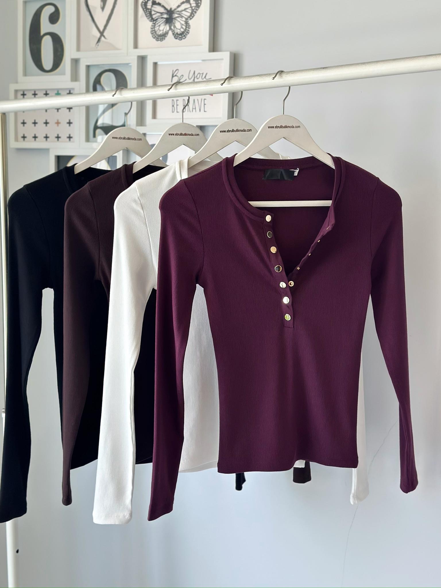 FİTİLLİ GOLD DÜĞMELİ BLUZ