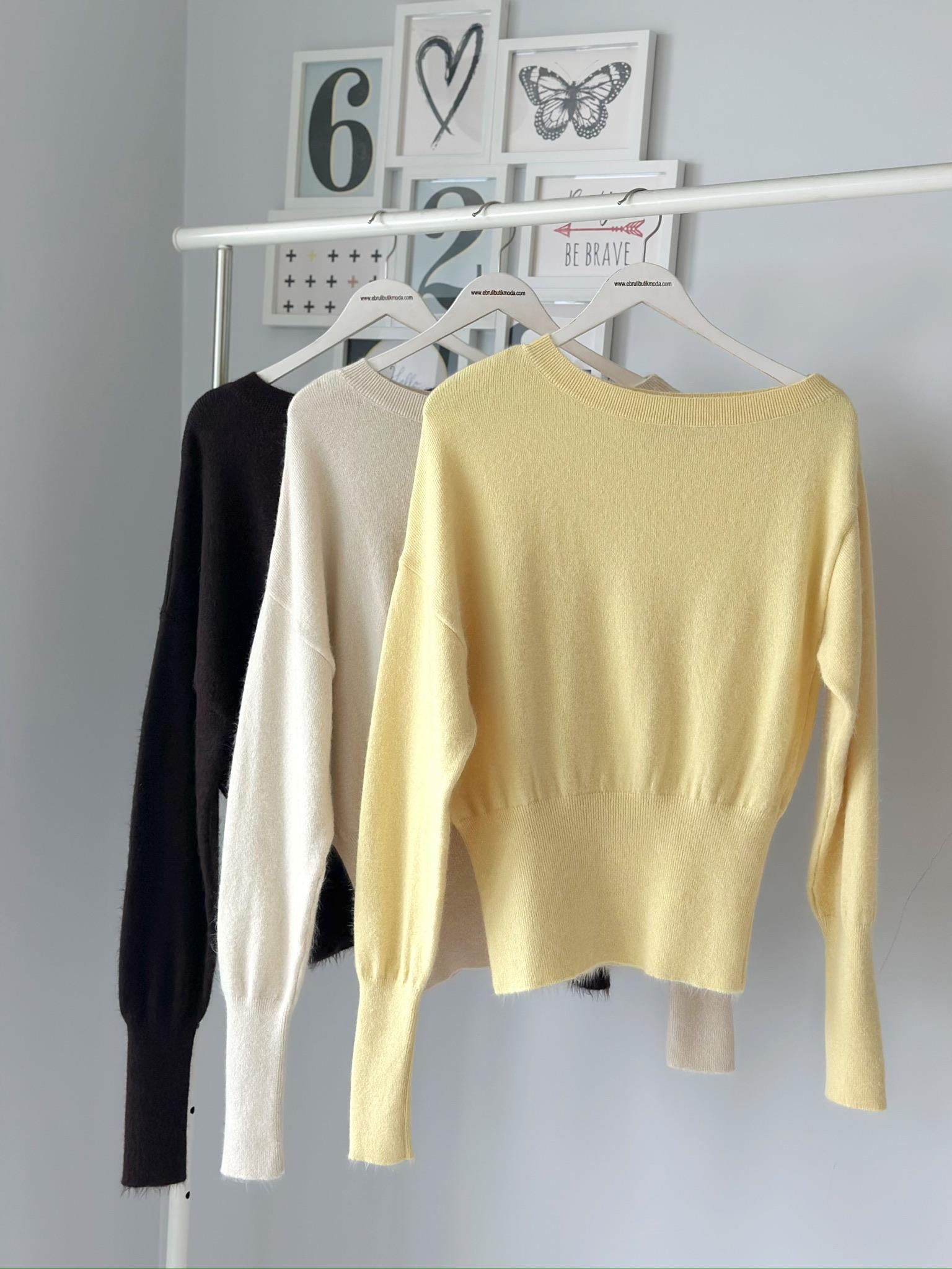 KAYIK YAKA YÜN İÇERİKLİ KAZAK