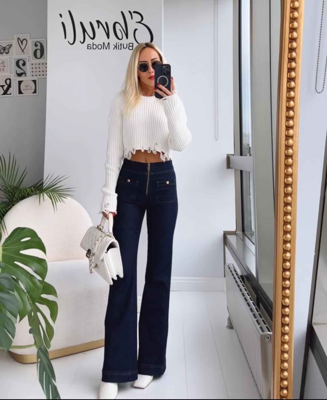 ÖNDEN CEPLİ WIDE LEG JEAN