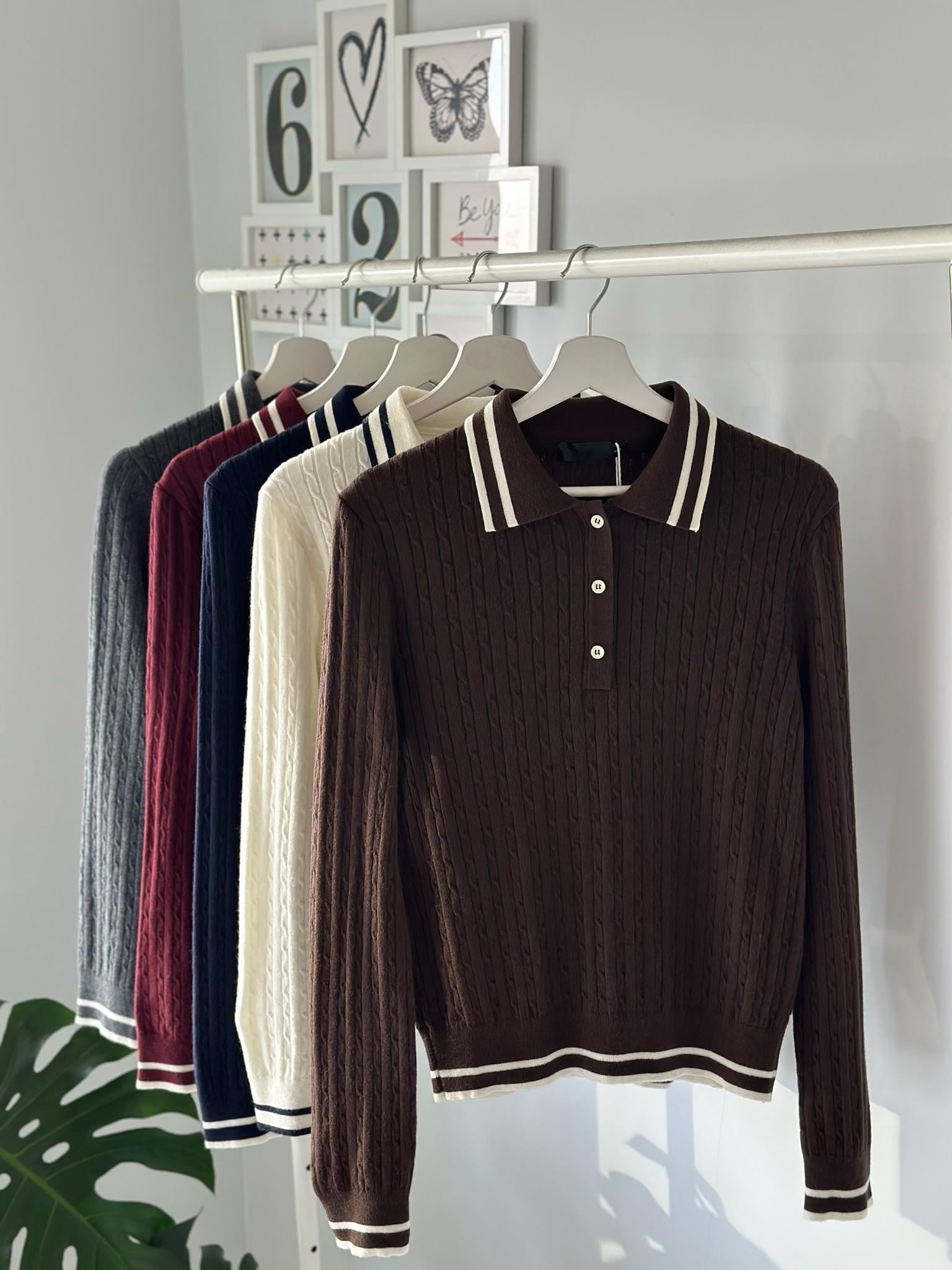 POLO YAKA DÜĞMELİ KAZAK
