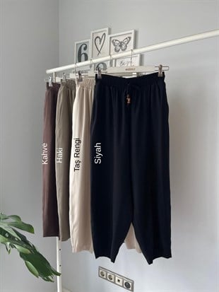 AHŞAP BONCUKLU TENSEL PANTOLON