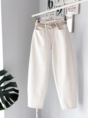 BEYAZ KEMERLİ BALON JEAN
