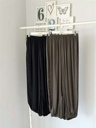 BİLEĞİ LASTİKLİ İPEK GÖRÜNÜMLÜ PANTOLON