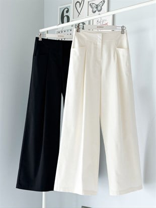 GENİŞ PAÇA PİLİLİ PANTOLON