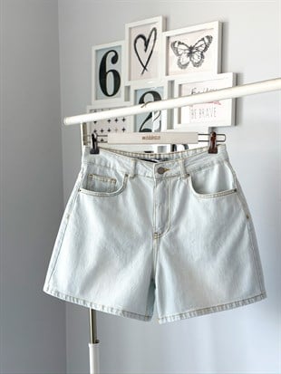 ICE BLUE DENIM ŞORT