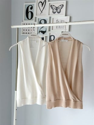 İPEK KARIŞIMLI KRUVAZE BLUZ