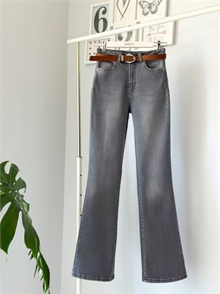KEMERLİ GRİ İSPANYOL JEAN