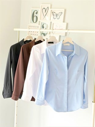 LIKRALI SLIM GÖMLEK