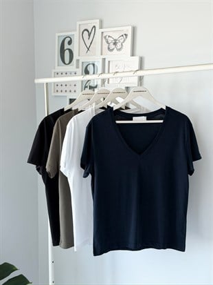 LYOCELL V YAKA TSHIRT