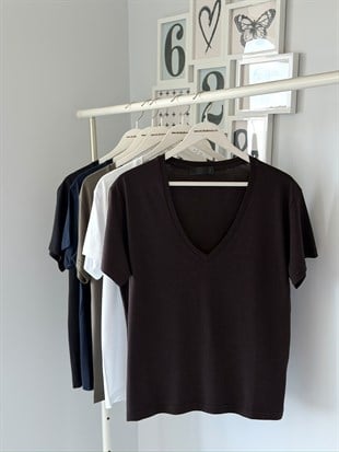 LYOCELL V YAKA TSHIRT